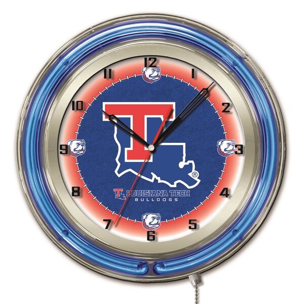 Holland Bar Stool Co Louisiana Tech University Double Neon 19" Clock - CLK19LATECH