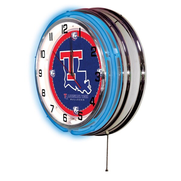 Holland Bar Stool Co Louisiana Tech University Double Neon 19" Clock - CLK19LATECH