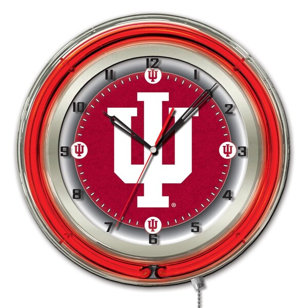 Holland Bar Stool Co Indiana University Double Neon 19" Clock - CLK19INDNAU