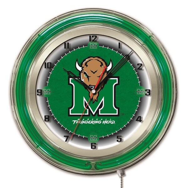 Holland Bar Stool Co Marshall University Double Neon 19" Clock - CLK19MRSHLL