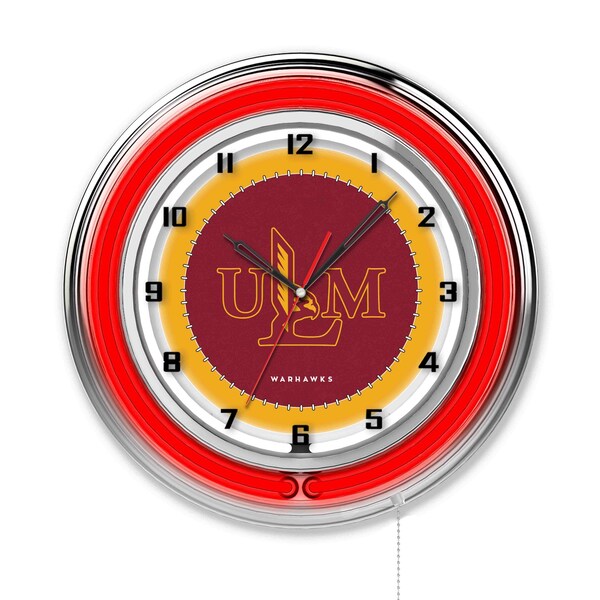 Holland Bar Stool Co University of Louisiana at Monroe Double Neon 19" Clock - CLK19LA-MON