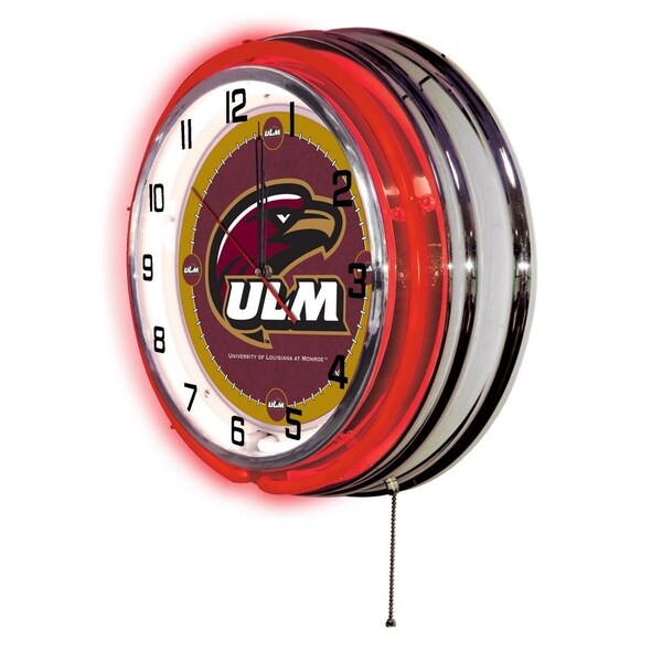 Holland Bar Stool Co University of Louisiana at Monroe Double Neon 19" Clock - CLK19LA-MON