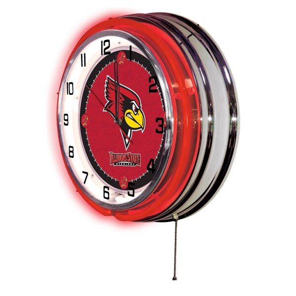 Holland Bar Stool Co Illinois State University Double Neon 19" Clock - CLK19ILLSTU