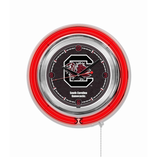 Holland Bar Stool Co University of South Carolina Double Neon 15" Clock - CLK15SOUCAR