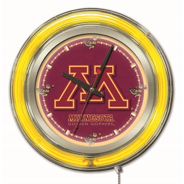 Holland Bar Stool Co University of Minnesota Double Neon 15" Clock - CLK15MINNUN