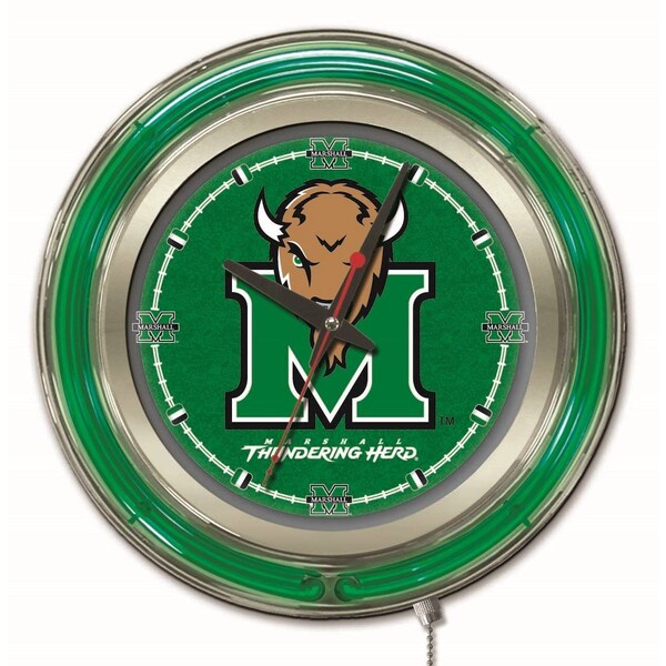Holland Bar Stool Co Marshall University Double Neon 15" Clock - CLK15MRSHLL
