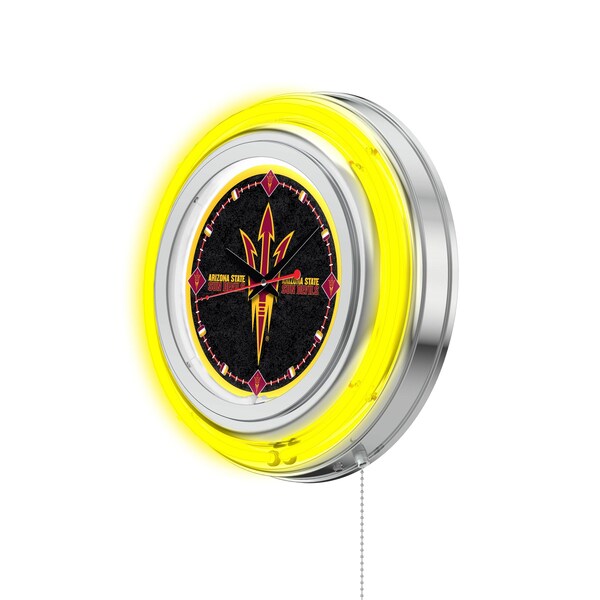 Holland Bar Stool Co Arizona State University Double Neon 15" Clock Pitchfork - CLK15ARIZST-F