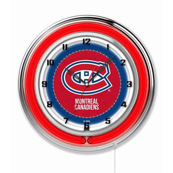 Holland Bar Stool Co Montreal Canadiens Double Neon 19" Clock, NHL - CLK19MONCAN