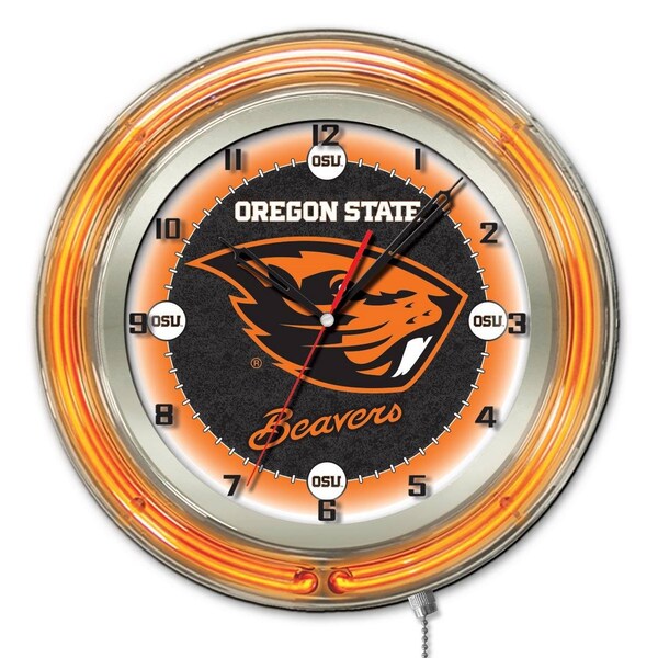 Holland Bar Stool Co Oregon State University Double Neon 19" Clock - CLK19OREGST