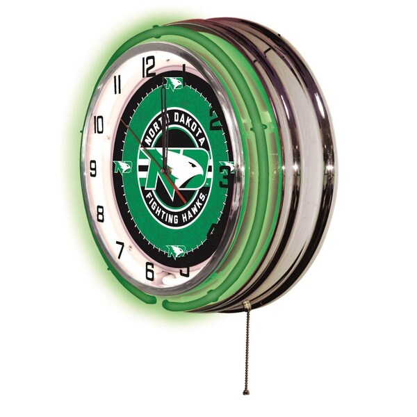 Holland Bar Stool Co University of North Dakota Double Neon 19" Clock - CLK19NORDAK
