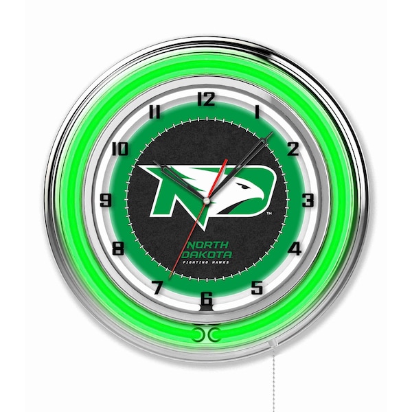 Holland Bar Stool Co University of North Dakota Double Neon 19" Clock - CLK19NORDAK