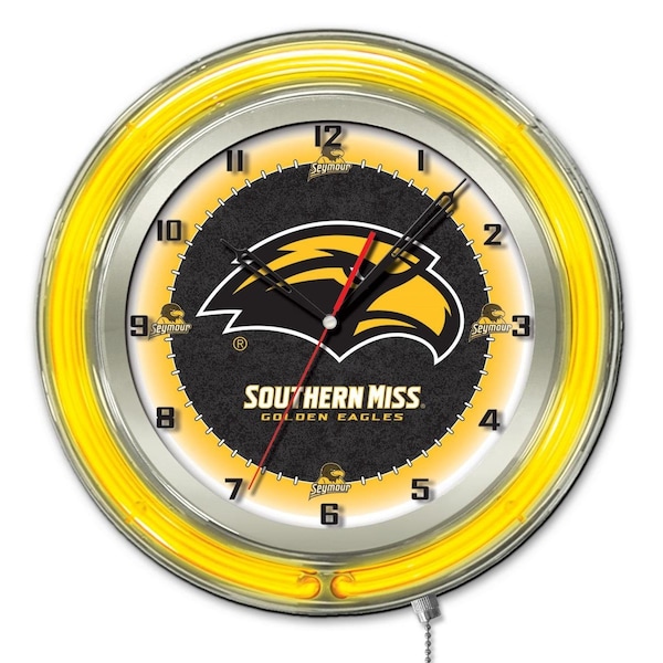 Holland Bar Stool Co University of Southern Mississippi Double Neon 19" Clock - CLK19SOUMIS