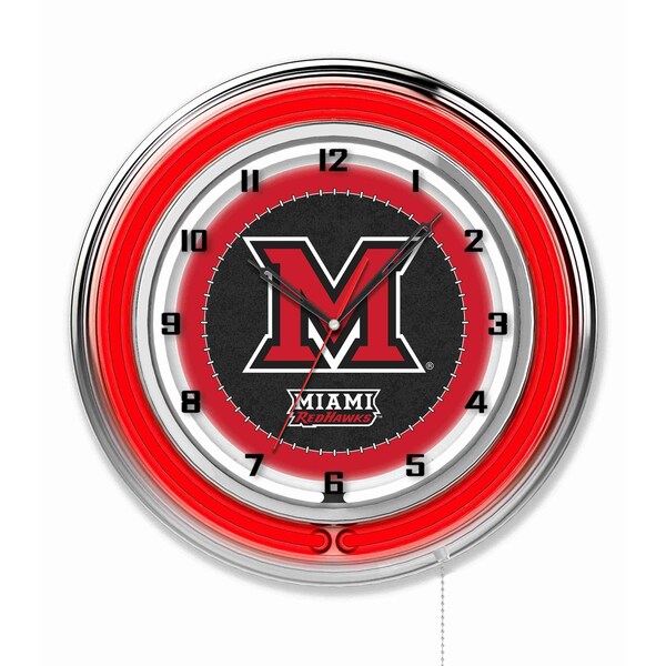 Holland Bar Stool Co Miami University (OH) Double Neon 19" Clock - CLK19MIA-OH