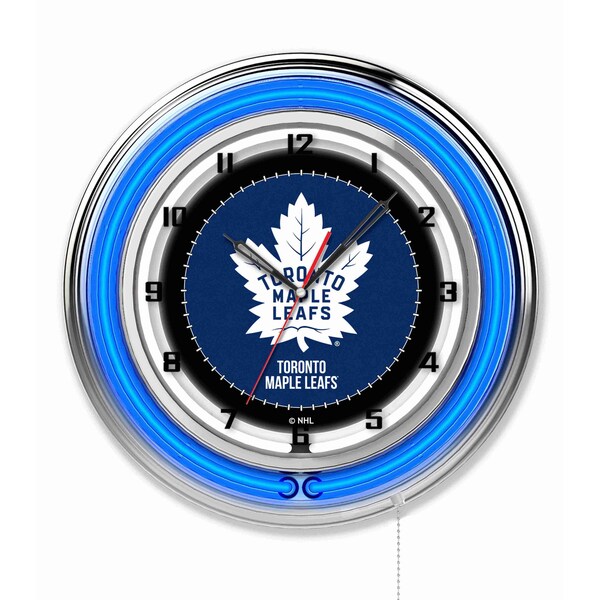 Holland Bar Stool Co Toronto Maple Leafs Double Neon 19" Clock, NHL - CLK19TORMPL