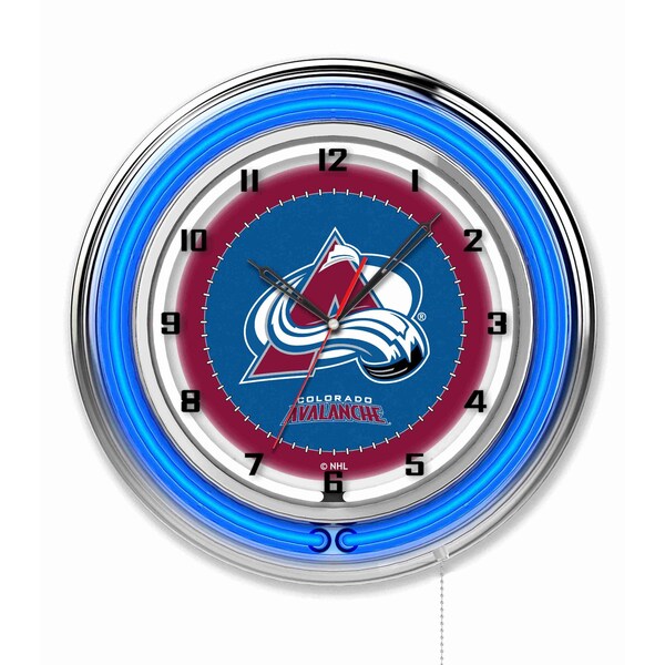 Holland Bar Stool Co Colorado Avalanche Double Neon 19" Clock, NHL - CLK19COLAVA