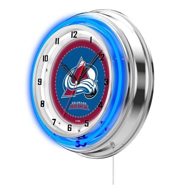 Holland Bar Stool Co Colorado Avalanche Double Neon 19" Clock, NHL - CLK19COLAVA