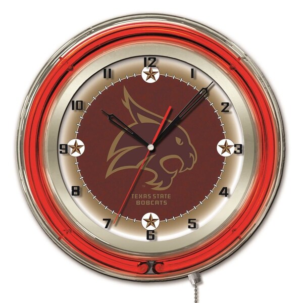 Holland Bar Stool Co Texas State University Double Neon 19" Clock - CLK19TEXSST