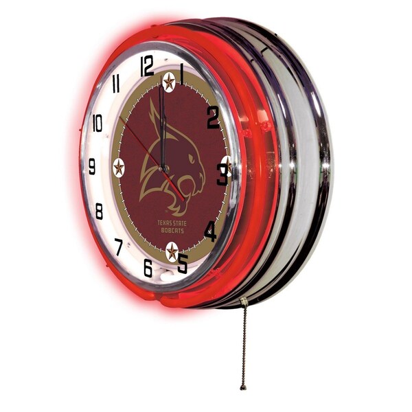 Holland Bar Stool Co Texas State University Double Neon 19" Clock - CLK19TEXSST