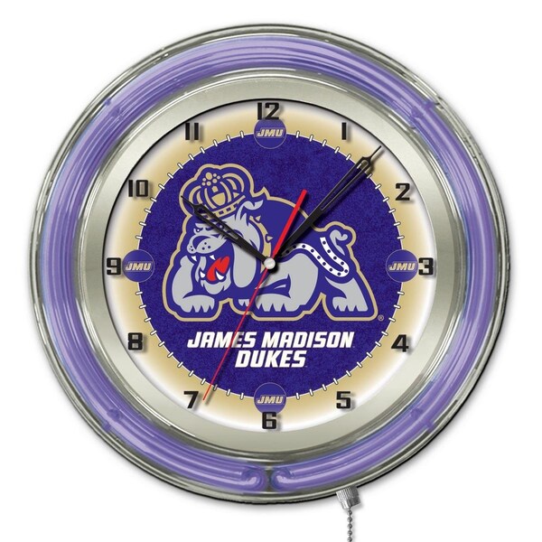 Holland Bar Stool Co James Madison University Double Neon 19" Clock - CLK19JMSMAD