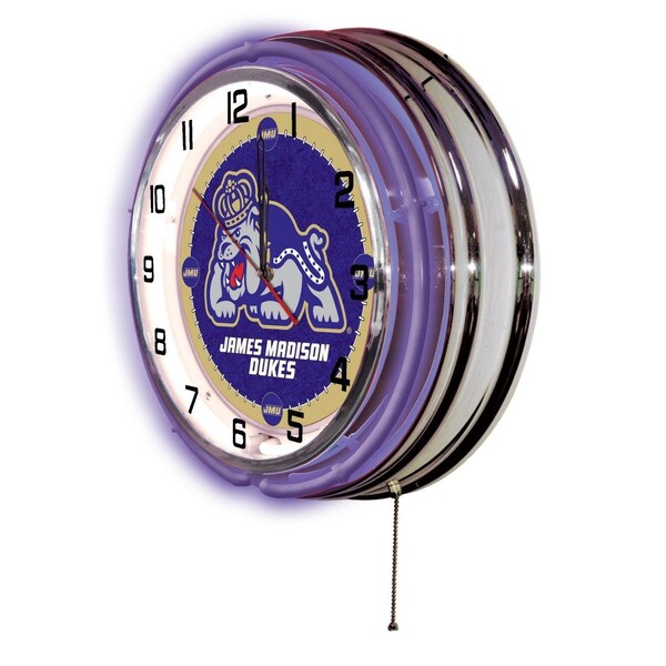 Holland Bar Stool Co James Madison University Double Neon 19" Clock - CLK19JMSMAD