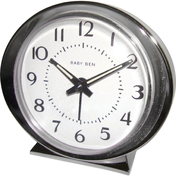 Westclox Baby Ben Silver Classic Style Battery Operated Alarm Clock - 11611QA