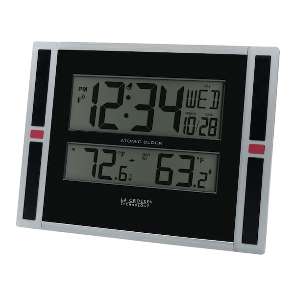 La Crosse Technology Atomic Digital Wall Clock w In/Out Temp - 513-149-INT