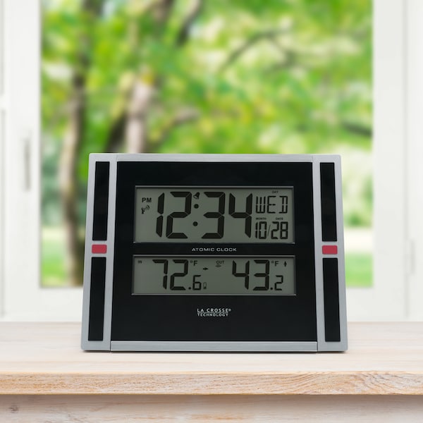 La Crosse Technology Atomic Digital Wall Clock w In/Out Temp - 513-149-INT