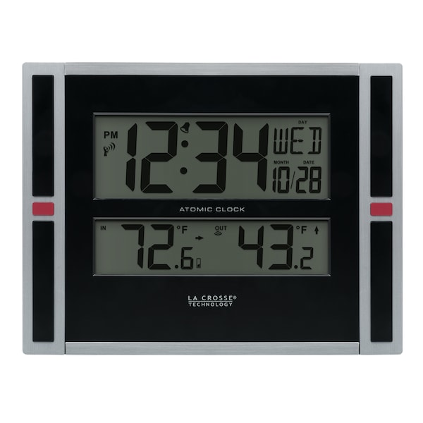 La Crosse Technology Atomic Digital Wall Clock w In/Out Temp - 513-149-INT