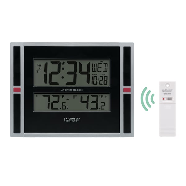La Crosse Technology Atomic Digital Wall Clock w In/Out Temp - 513-149-INT