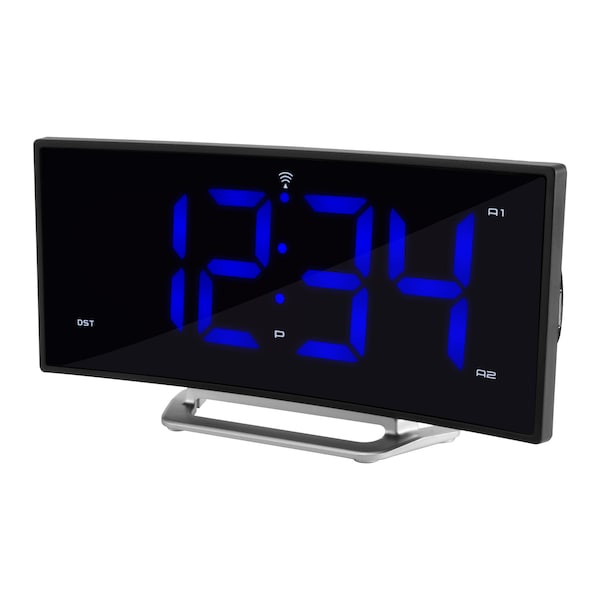 La Crosse Technology Atomic Curved LED Alarm clock w USB Port - 617-249
