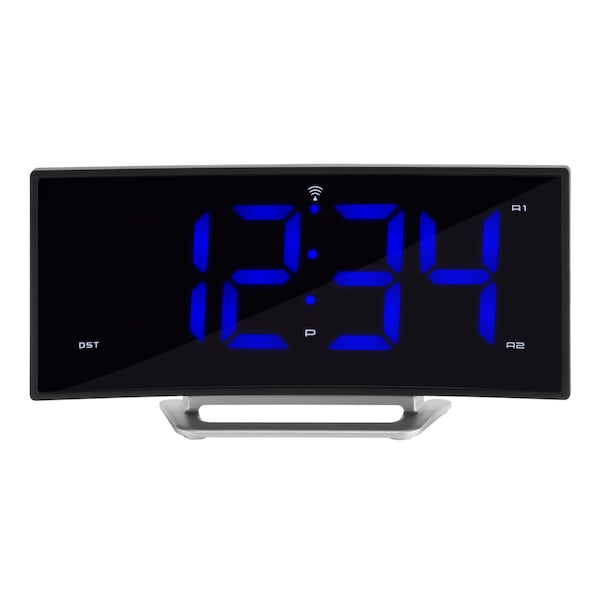 La Crosse Technology Atomic Curved LED Alarm clock w USB Port - 617-249