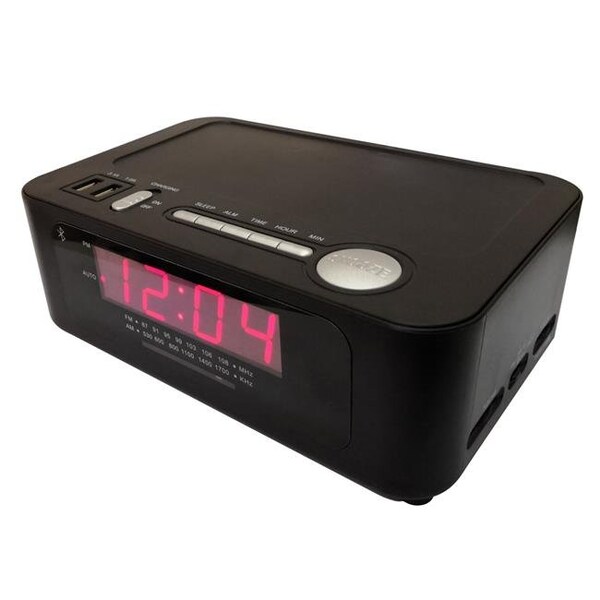 Sonnet Sonnet Industries R-1212 Wireless Charging Clock Radio with 2 USB Charging Ports - R-1212