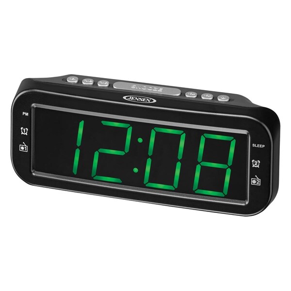 Doomsday 1.8 in. Green LED Dual AM & FM Digital Alarm Clock Radio, Black - DO3640436