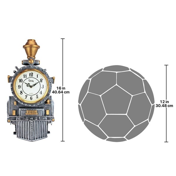 Design Toscano Casey Jones Steam Locomotive  Train Sculptural Wall Clock - KY729021