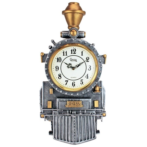 Design Toscano Casey Jones Steam Locomotive  Train Sculptural Wall Clock - KY729021