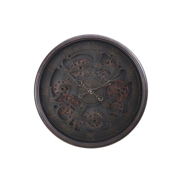 Monarch Specialties Clocks, 30'' Round, Gear Mechanism, Large Oversized, Wall Clock, Black, Transitional - I 9029