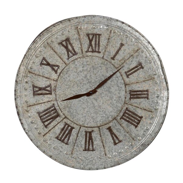 Diario Vintage Galvanized Metal Round Wall Clock - DI3676567