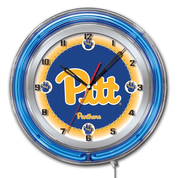 Holland Bar Stool Co University of Pittsburgh Double Neon 19" Clock (Pitt) - CLK19PITTSB