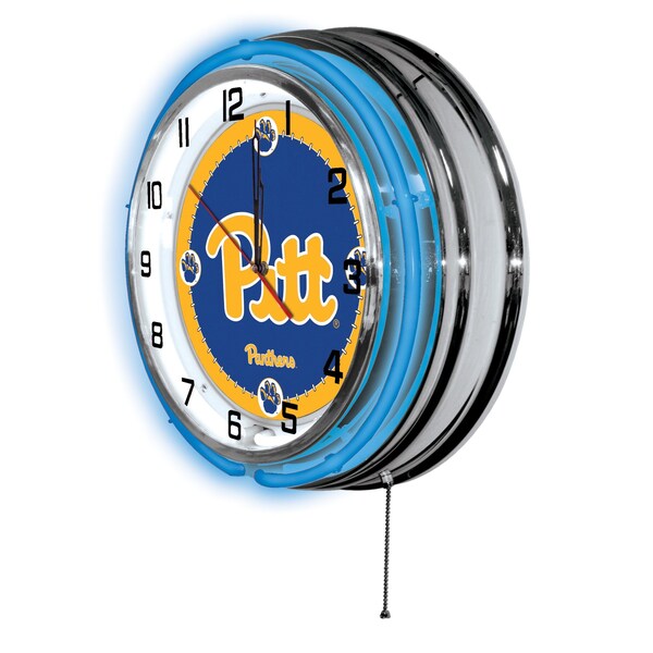 Holland Bar Stool Co University of Pittsburgh Double Neon 19" Clock (Pitt) - CLK19PITTSB