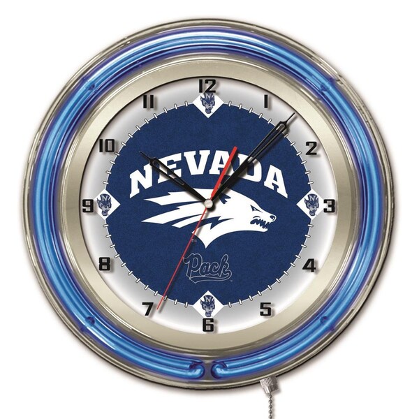 Holland Bar Stool Co University of Nevada Double Neon 19" Clock - CLK19NEVAUN