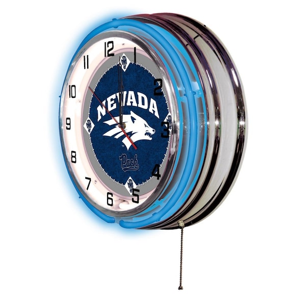 Holland Bar Stool Co University of Nevada Double Neon 19" Clock - CLK19NEVAUN