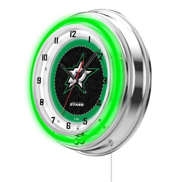 Holland Bar Stool Co Dallas Stars Double Neon 19" Clock, NHL - CLK19DALSTA