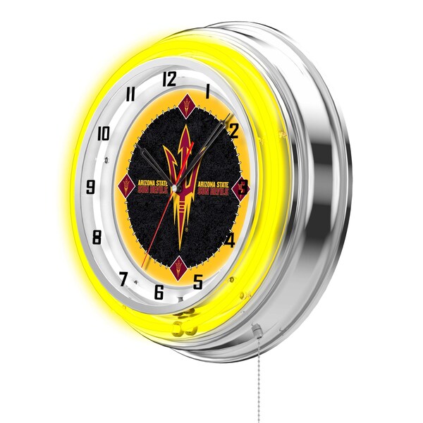 Holland Bar Stool Co Arizona State University Double Neon 19" Clock Pitchfork - CLK19ARIZST-F