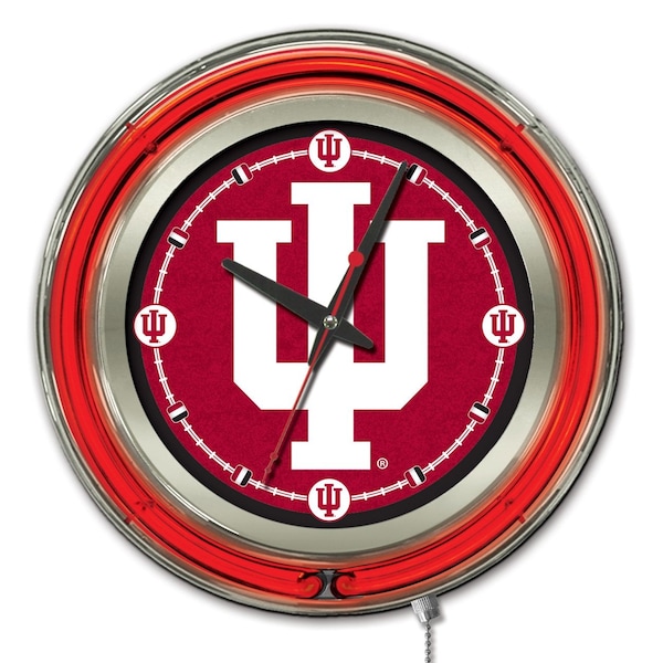 Holland Bar Stool Co Indiana University Double Neon 15" Clock - CLK15INDNAU