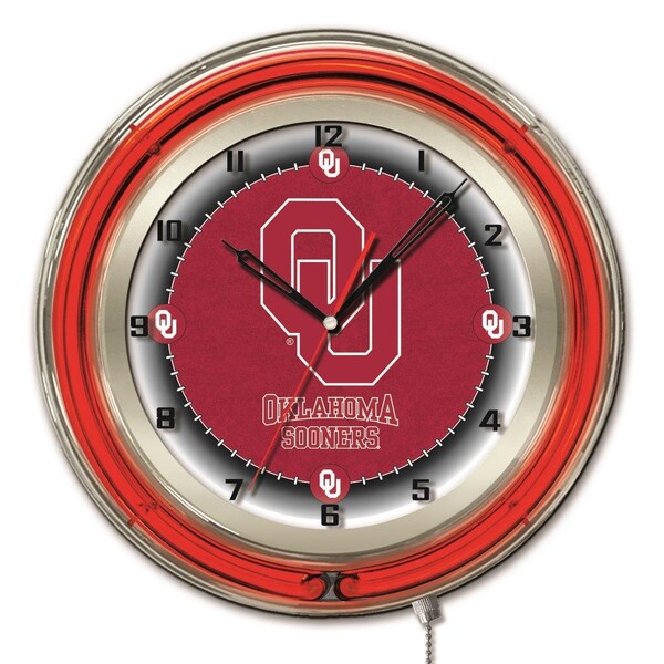 Holland Bar Stool Co Oklahoma University Double Neon 19" Clock - CLK19OKLHMA