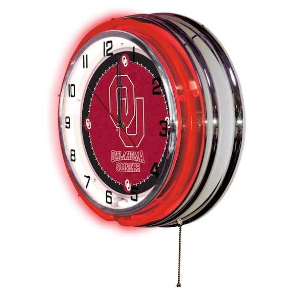 Holland Bar Stool Co Oklahoma University Double Neon 19" Clock - CLK19OKLHMA