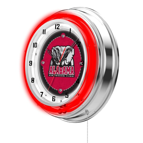 Holland Bar Stool Co University of Alabama Double Neon 19" Clock (Elephant) - CLK19AL-ELE