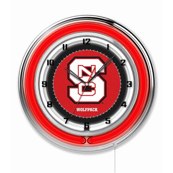 Holland Bar Stool Co North Carolina State University Double Neon 19" Clock - CLK19NCARST
