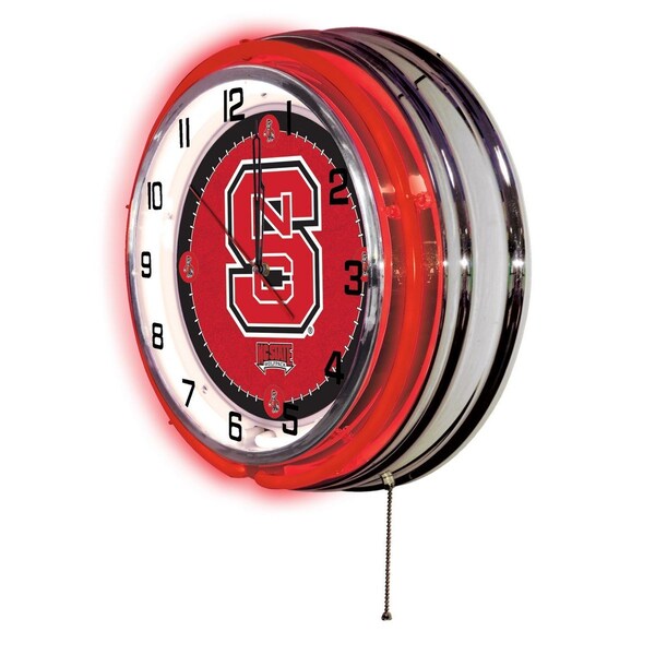 Holland Bar Stool Co North Carolina State University Double Neon 19" Clock - CLK19NCARST