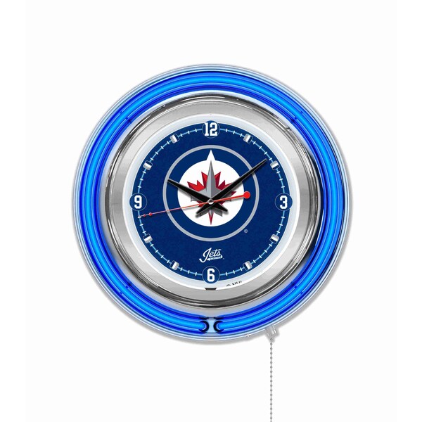 Holland Bar Stool Co Winnipeg Jets Double Neon 15" Clock, NHL - CLK15WINJET